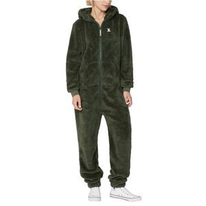 Onepiece Puppy Jumpsuit 3.0 Dark Green Teddy Fleece Size S